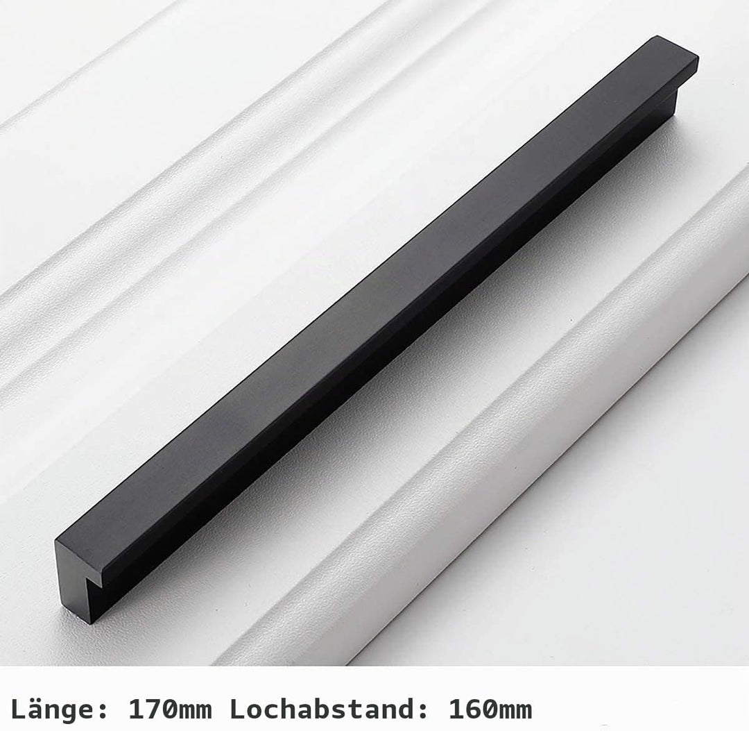 Qrity 20x Schwarz Lochabstand 160mm Türgriffe Küche Stangengriff Schrankgriffe Schubladengriffe Küch