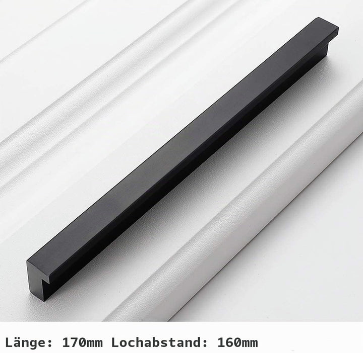 Qrity 20x Schwarz Lochabstand 160mm Türgriffe Küche Stangengriff Schrankgriffe Schubladengriffe Küch