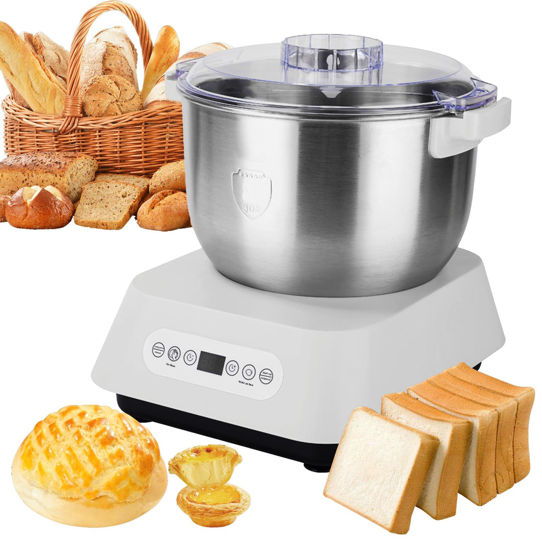 7L Edelstahl Teigmehl Mixer, Elektrischer Teigbereiter mit Fermentfunktion, Vollautomatische Teigkne
