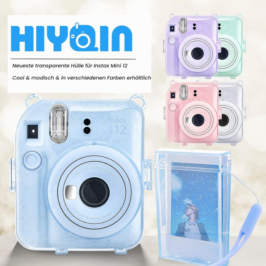 Glitter Kamera Tasche mit Film Tasche Kompatibel mit Fujifilm Instax Mini 12, für Instax Mini 12 Gli