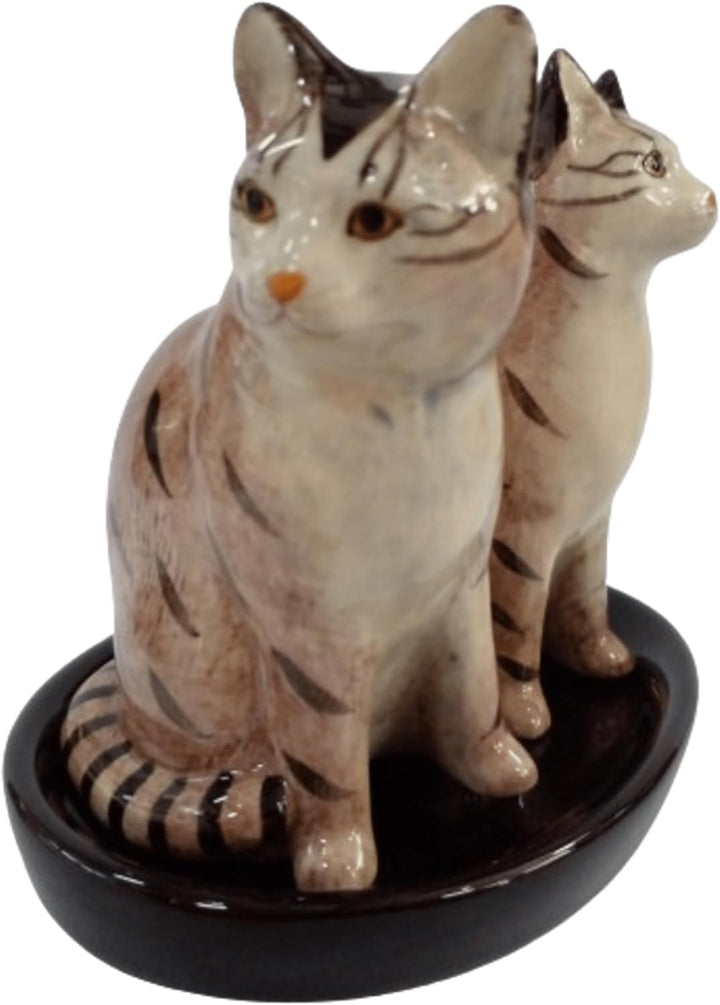 Keramik Salz und Pfefferstreuer Set Katzen Motiv (graue Tigerkatze), Graue Tigerkatze