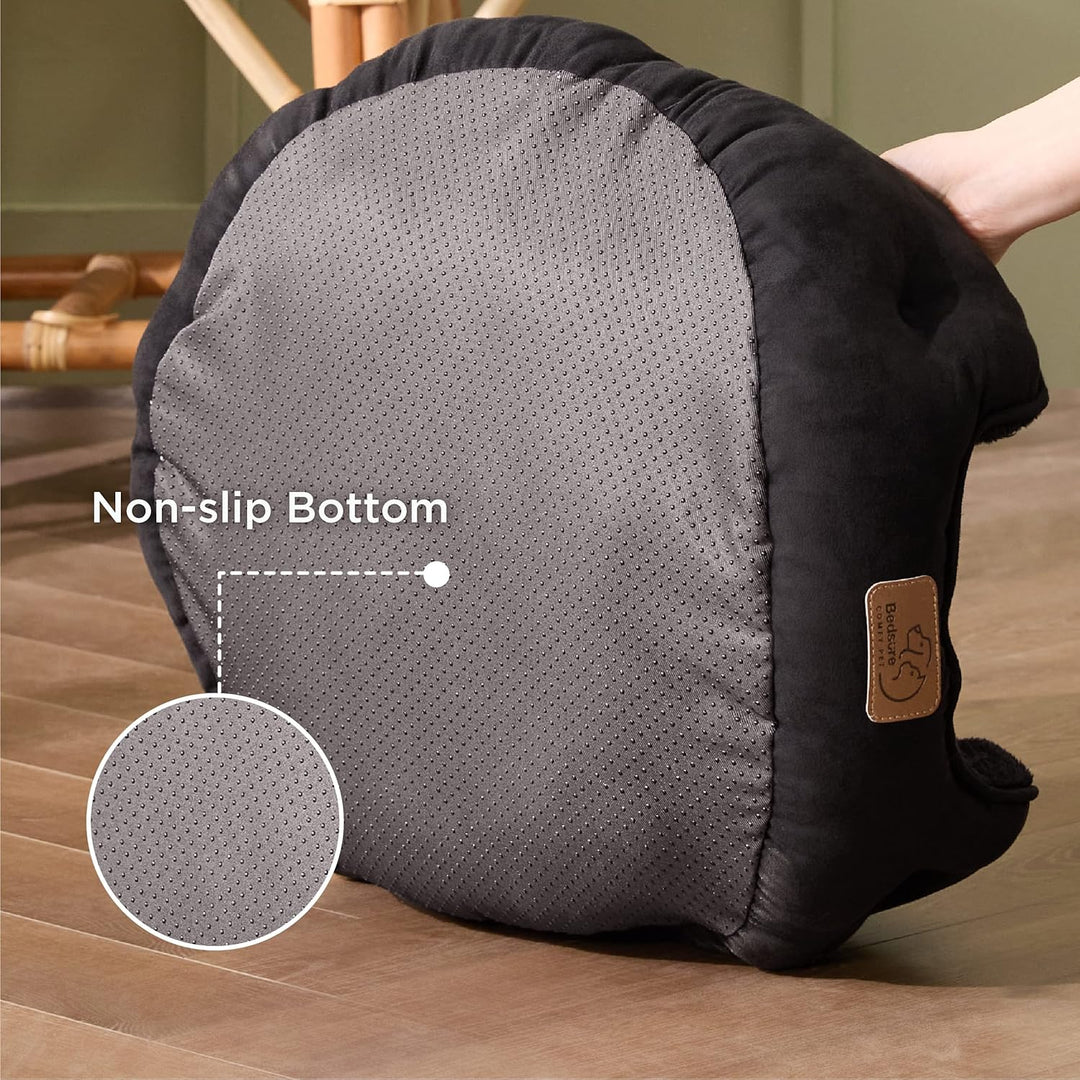 BEDSURE Katzenbett waschbar Katzen Bettchen - 51x48x15cm Katzenbett mit zweiseitig Innenkissen Katze