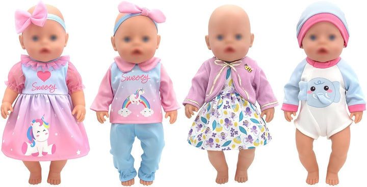 Puppenkleidung für 36-43 cm Baby Puppen, 4-Packungen (Keine Puppe)