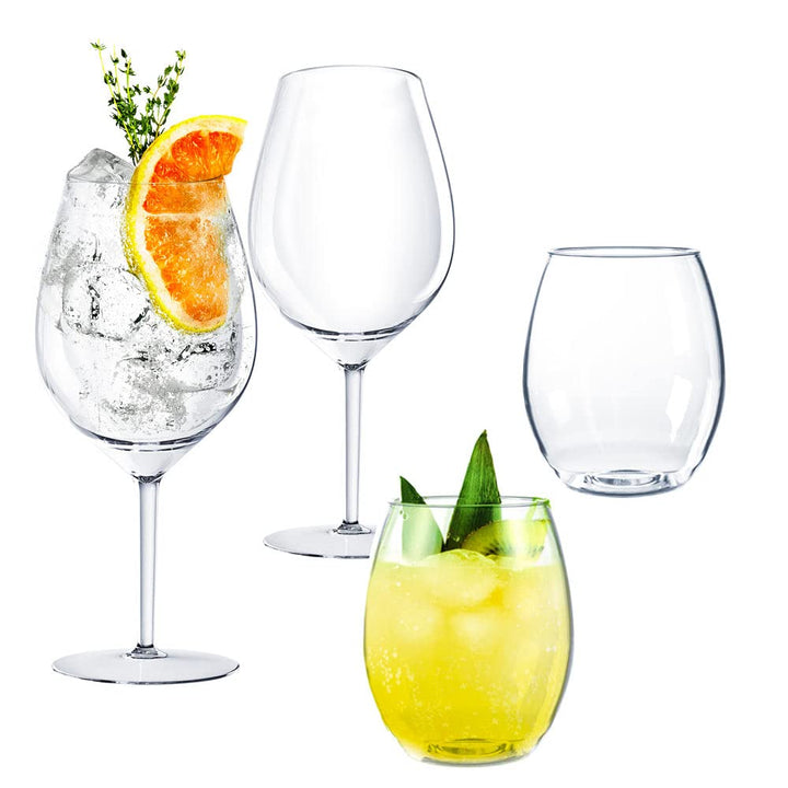 Doimoflair Weingläser aus Kunststoff bruchsicher Weinbecher Trinkgläser Cocktailglas Plastik 51 cl.