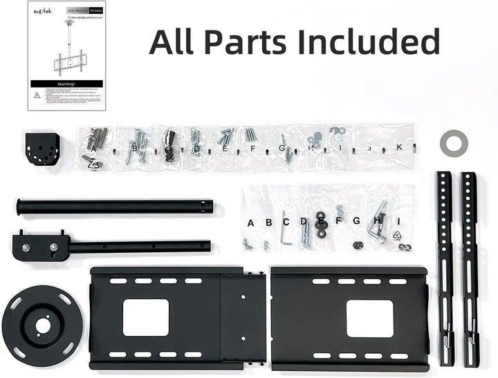 Suptek TV Deckenhalterung für 37-75 Zoll Fernseher, höhenverstellbar, neig- und schwenkbar, VESA 600