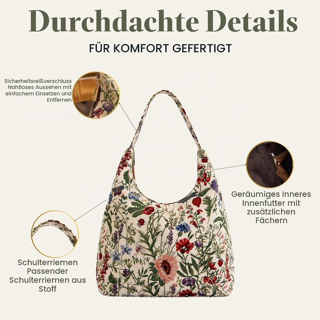 Signare Tapisserie Umhängetasche Damen, Shopper Damen Gross, Strandtasche Gross mit William Morris D