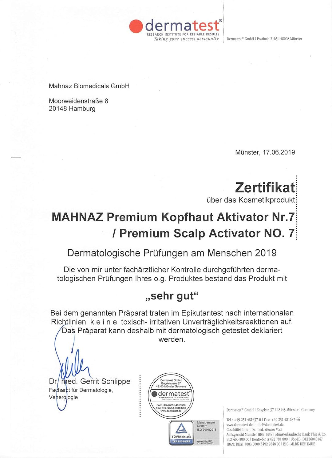 MAHNAZ Man, Premium Kopfhaut Aktivator Nr.7 gegen Haarausfall*, stärkt Haarwachstum, fördert Haarwuc