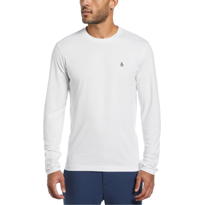 Original Penguin Herren Long Sleeved Small Embroidered Logo T-Shirt XXL Hellweiss, 118, XXL Hellwei&