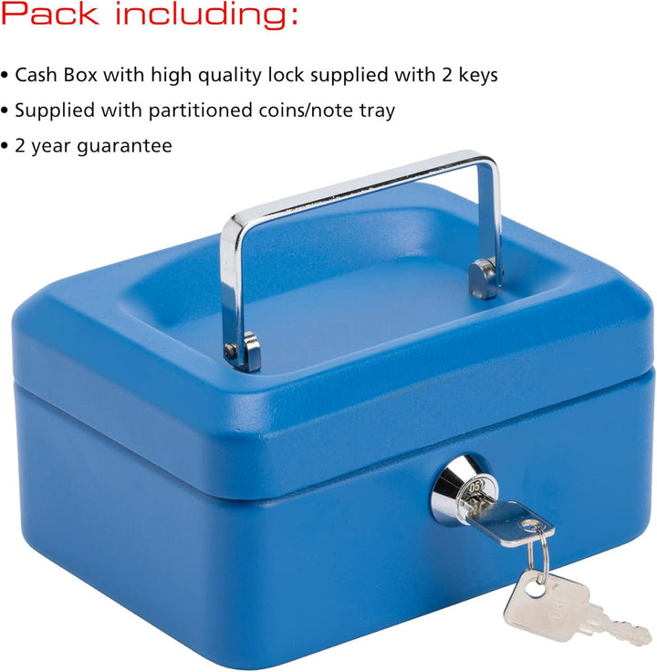 Burg-Wächter 701973 Geldkassette, blau, 150 x 80 x 120mm (Packung mit 2) Blau 150 x 80 x 120mm (Pack