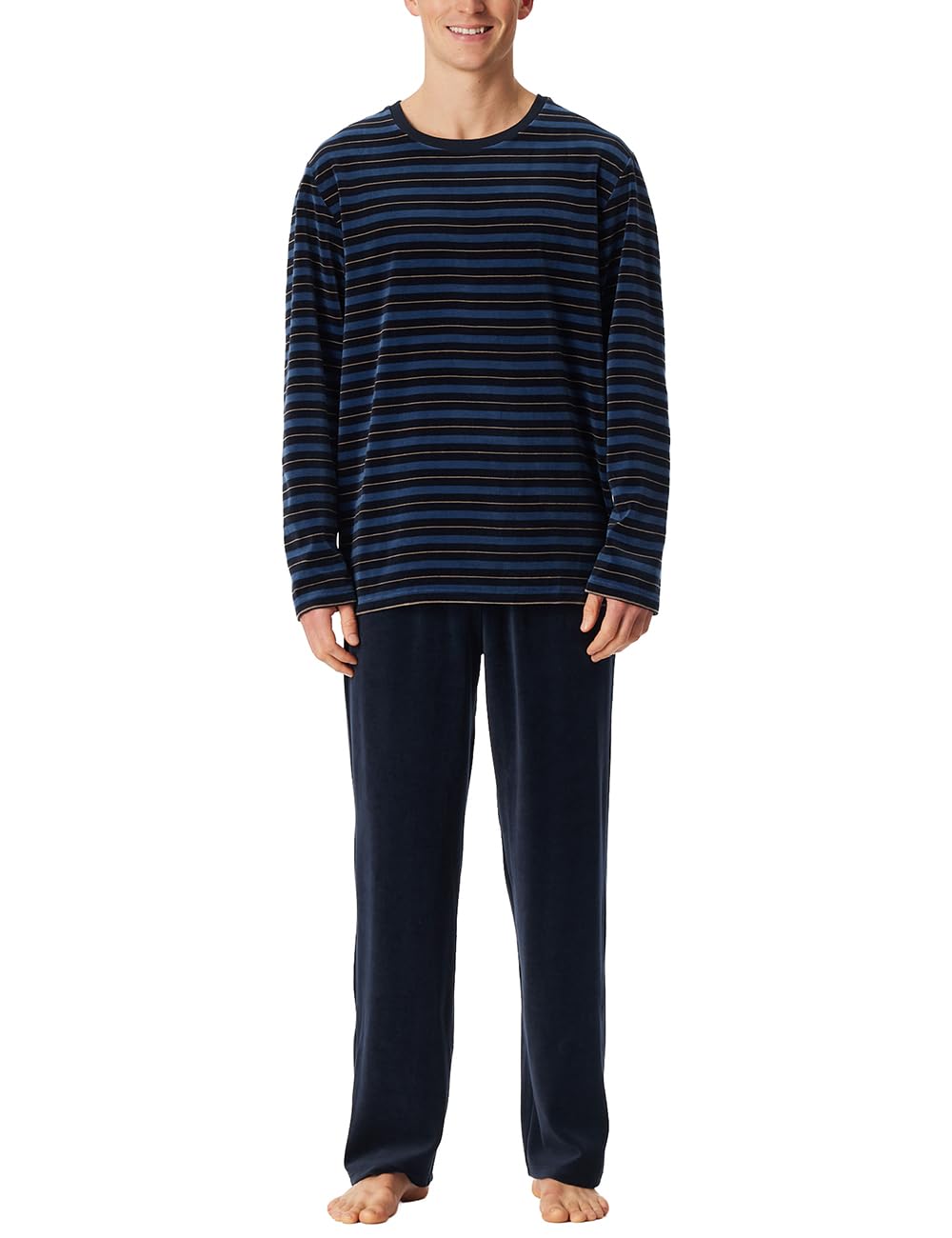 Schiesser Herren Schlafanzug lang - Nightwear Set 48 Nachtblau_182023, 48 Nachtblau_182023
