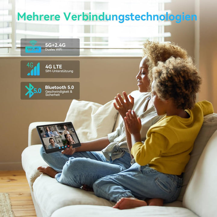 2024 Neueste Android 14 Tablet 10 Zoll,4G LTE Tablets Mit 2 SIM 1 SD slot,5G Wifi Tablet PC Mit 14GB