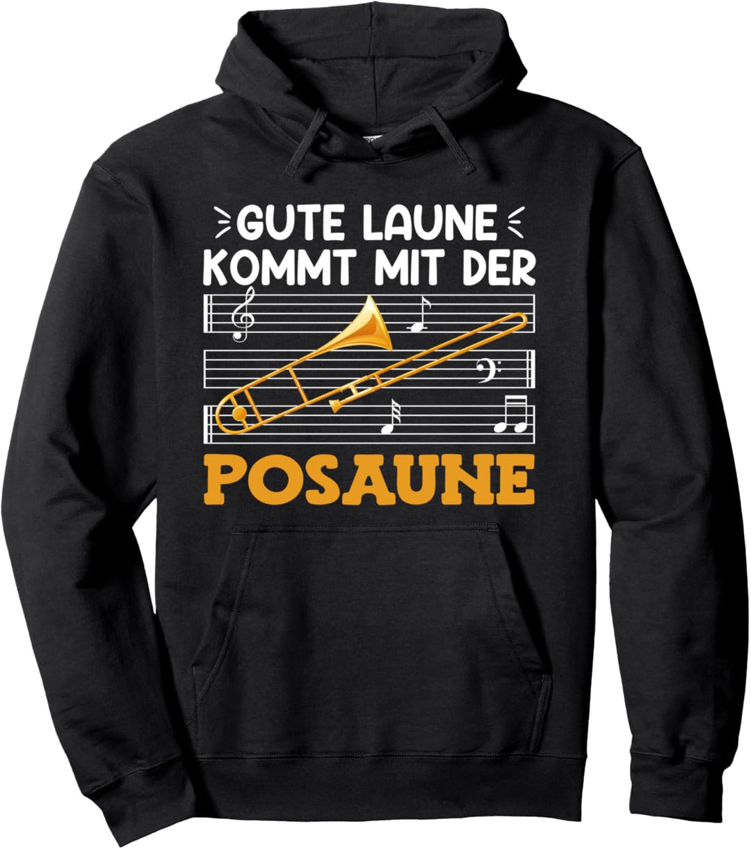 Musiker Laune kommt mit der Posaune Pullover Hoodie