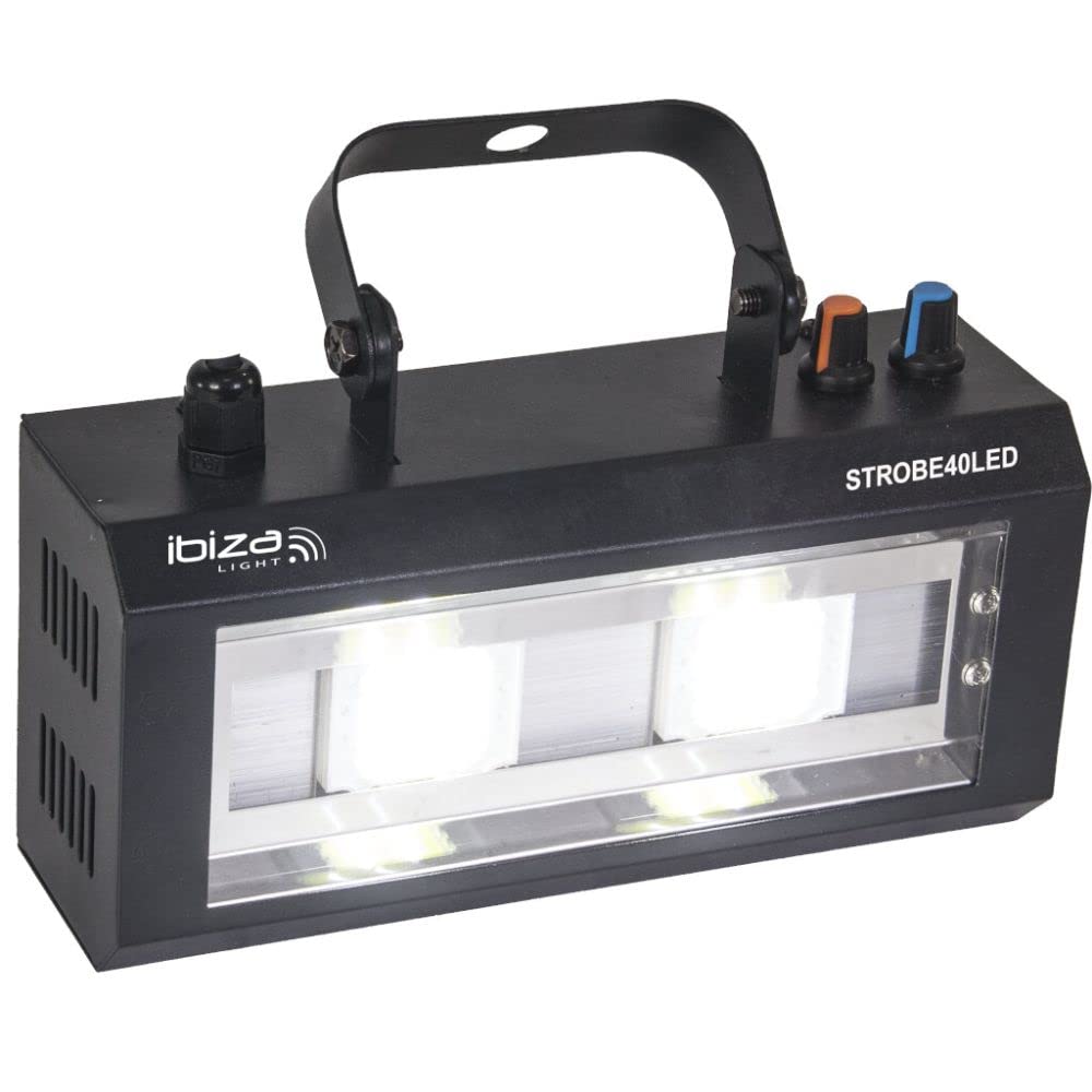 Ibiza - STROBE40LED - 2x20W LED Stroboskoplicht - Schwarz 40LEDs, 40LEDs