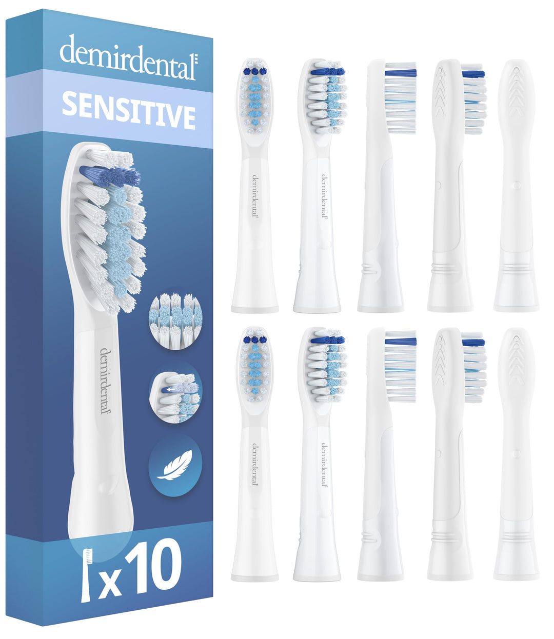 Sensitive Aufsteckbürsten von demirdental für Oral-B Pulsonic, weiche Ersatzbürsten, auch für Slim O
