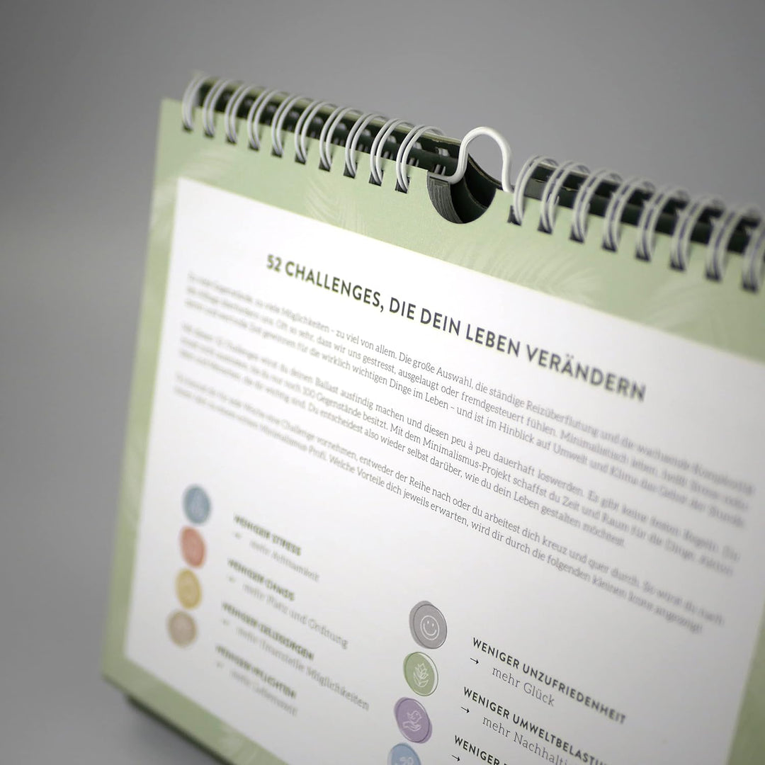 Das Minimalismus-Projekt: 52 Challenges für ein befreites Leben. Ordnung schaffen und nachhaltig leb