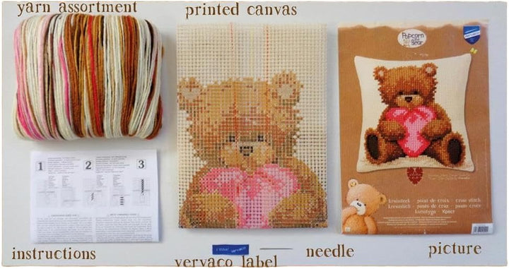 Vervaco Kreuzstichkissen/Stickkissen inklusive Material