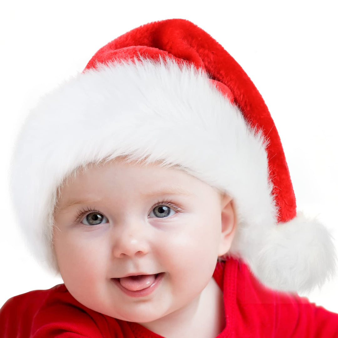 Weihnachtsmütze Nikolausmütze Damen Herren plüsche weihnachtsmann mütze Erwachsene Kinder Baby Rote