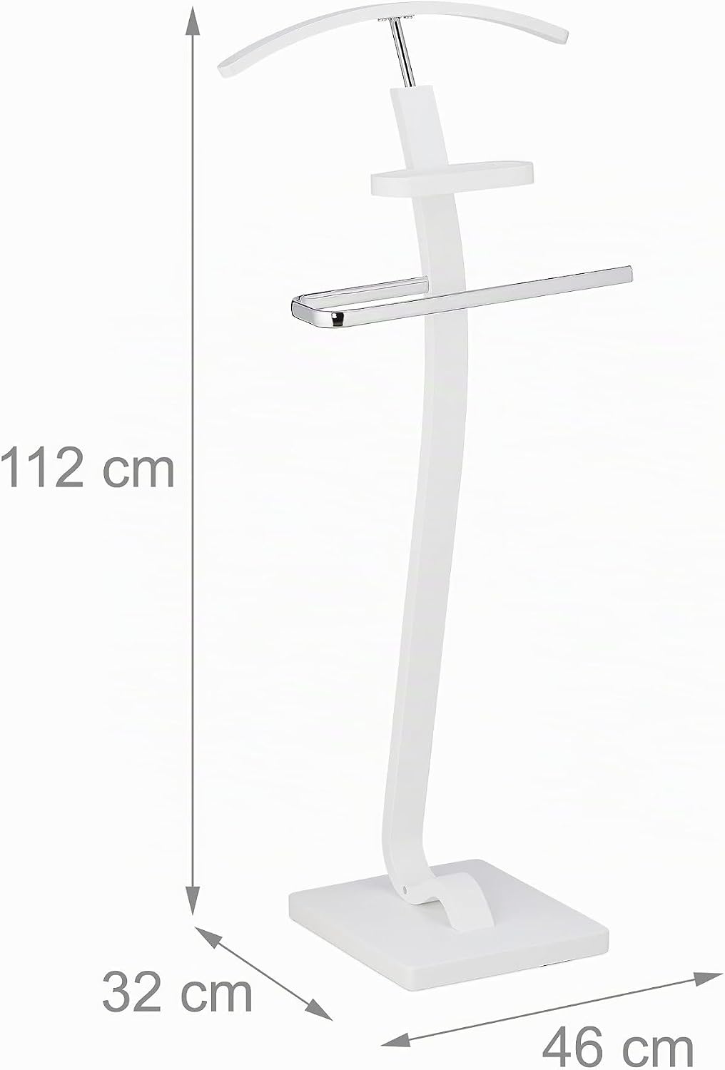Relaxdays Herrendiener, mit Ablage, Kleiderbutler für Jackett &amp; Hose, HBT: 112x46x32 cm, Stummer Die