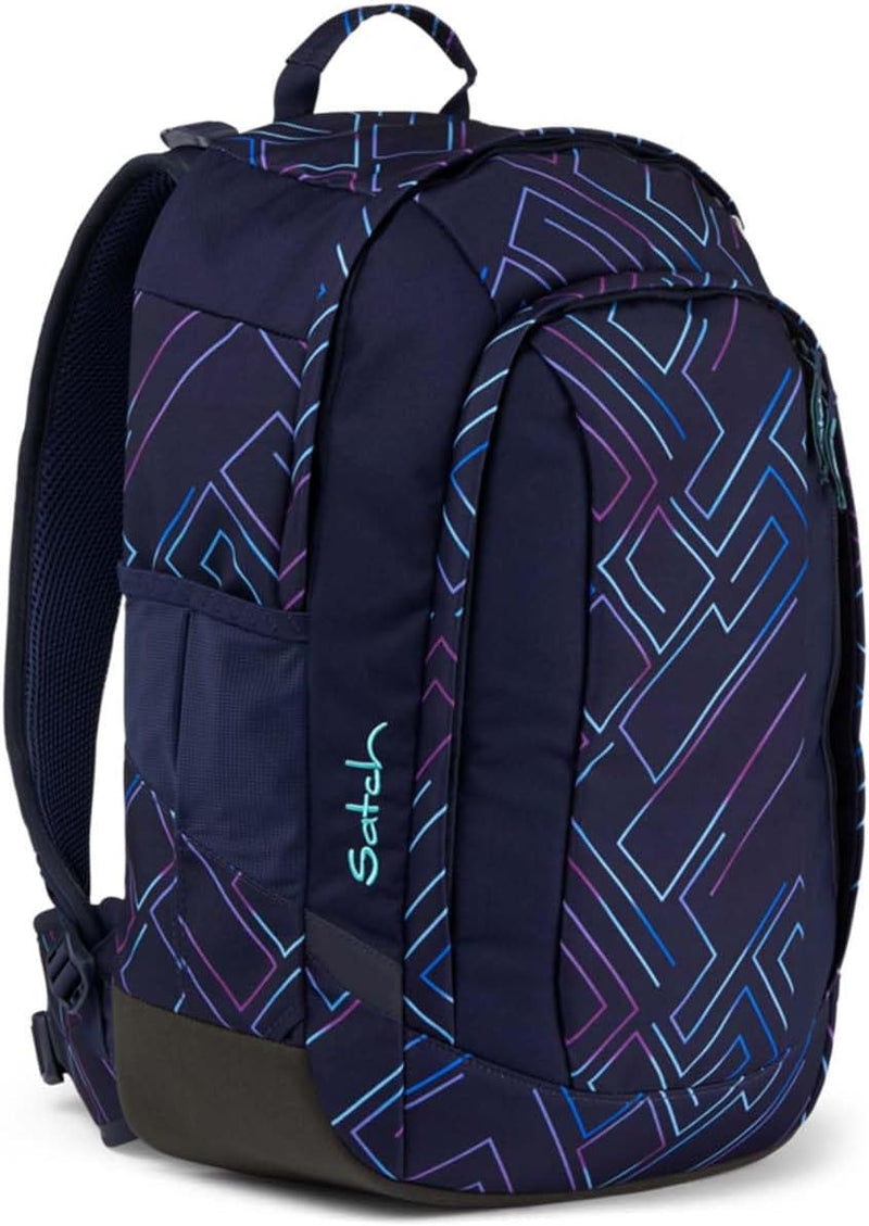 satch Air Schulrucksack Set 3tlg. inkl. Schlamperbox und Sporttasche Purple Laser, Purple Laser