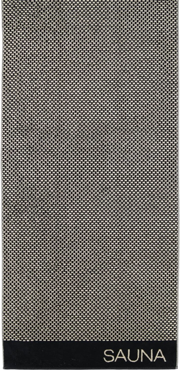 CAWÖ Home Saunatücher Natural Allover 6220 Natur-schwarz - 39 Saunatuch 80x200 cm