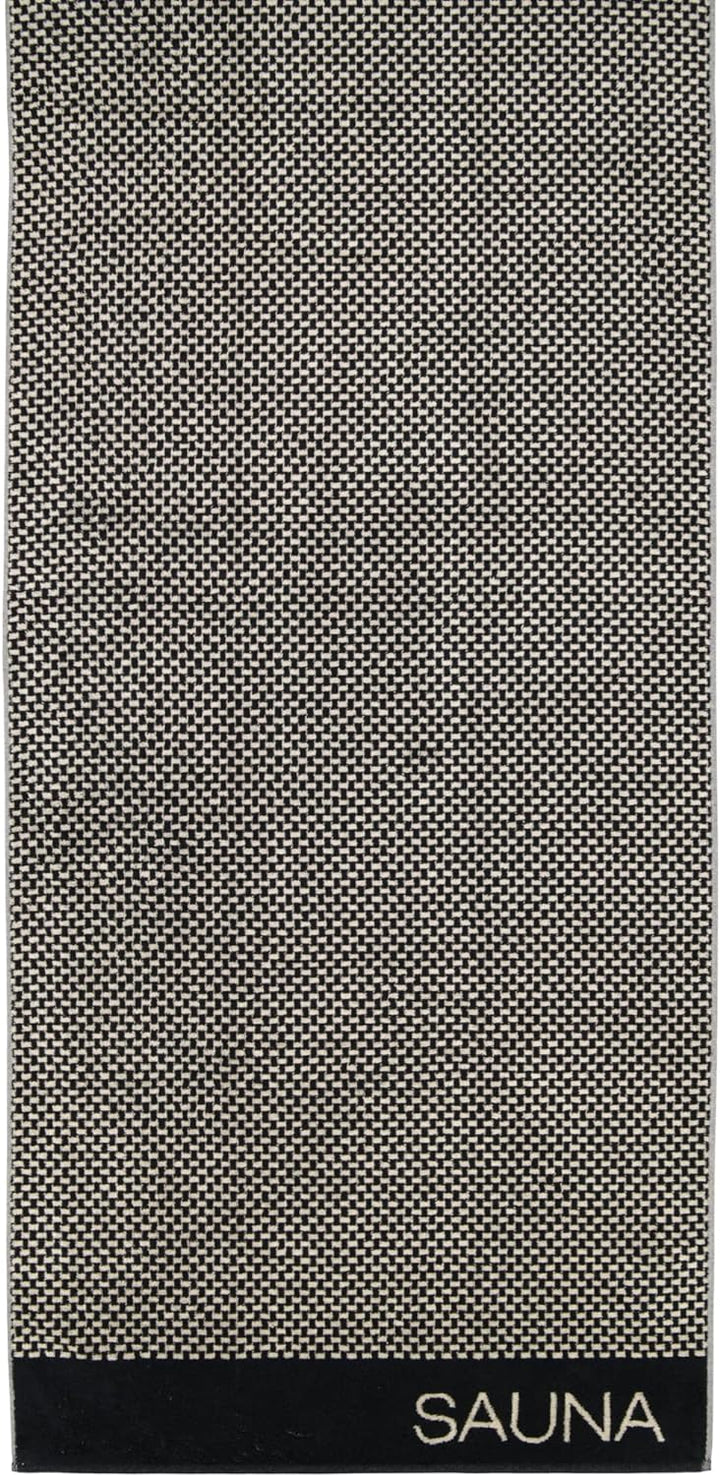 CAWÖ Home Saunatücher Natural Allover 6220 Natur-schwarz - 39 Saunatuch 80x200 cm