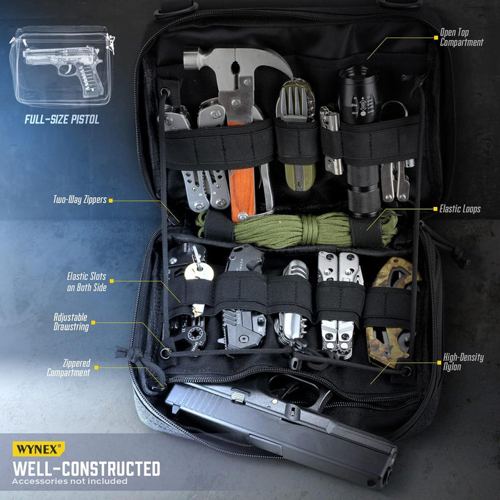 WYNEX Tactical Large Admin Pouch im Double Layer Design, Molle EDC EMT Utility Pouch mit Map Sleeve