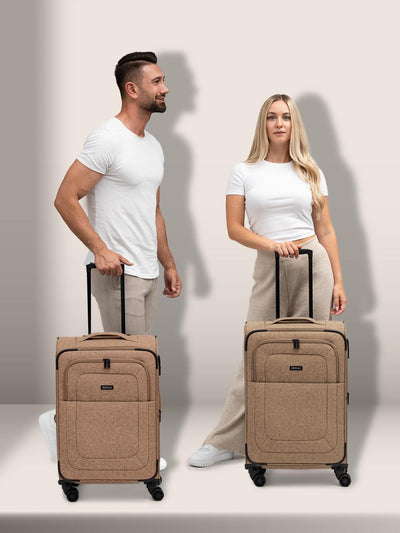 REDOLZ MEDIUM Weichschalen Koffer für Männer & Frauen | leichter Trolley 67 cm mit 4 Doppelrollen &