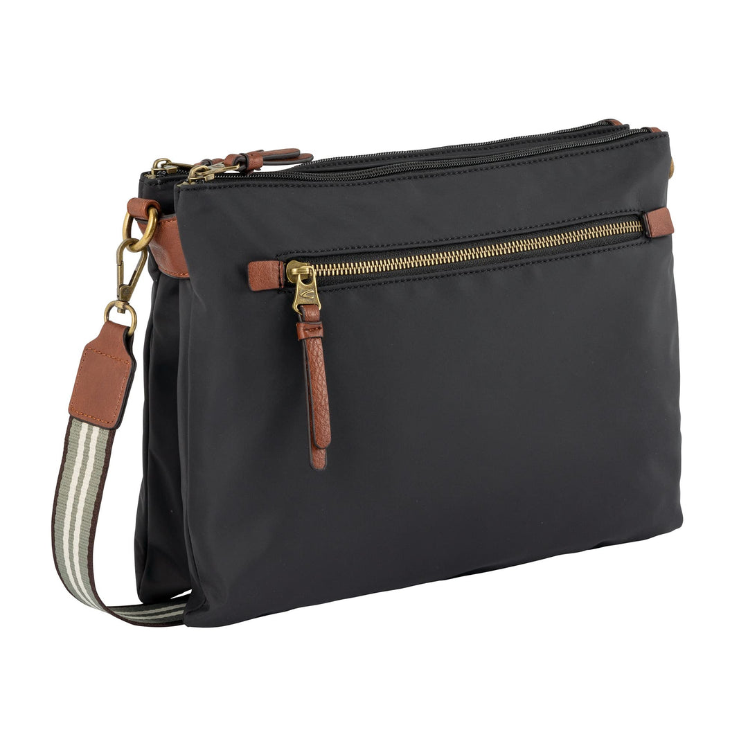 camel active bags Bari Damen Umhängetasche Crossbody Bag Mittelgross Schwarz Schwarz 33 x 6 x 25, Sc