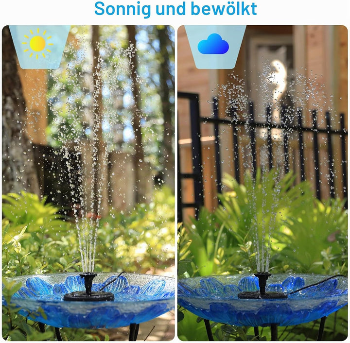AISITIN 10W DIY Solar Springbrunnen, Upgrade Solar Teichpumpe mit 2M Wasserleitung und Feste Pfähle