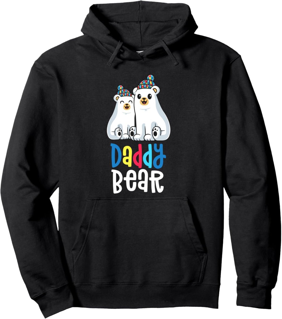 Daddy Bear Matching Family Autism Awareness Gifts Dad Pullover Hoodie
