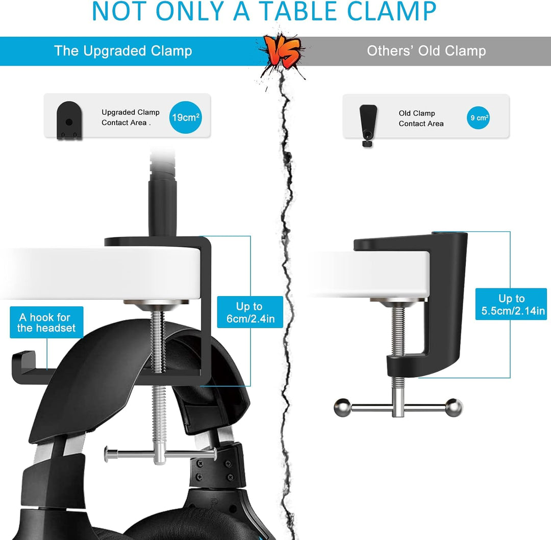 zealsound Mikrofon Arm Ständer,Verstellbarer Schwanenhals Mikrofonarm mit Microphone Clip, 3/8" auf