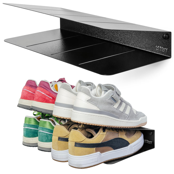 Schuhregal Eingang Schuhregal Schmal Innen und Aussen Wandschrank 40 X 20 X 10 CM. Schwarz, 40 X 20