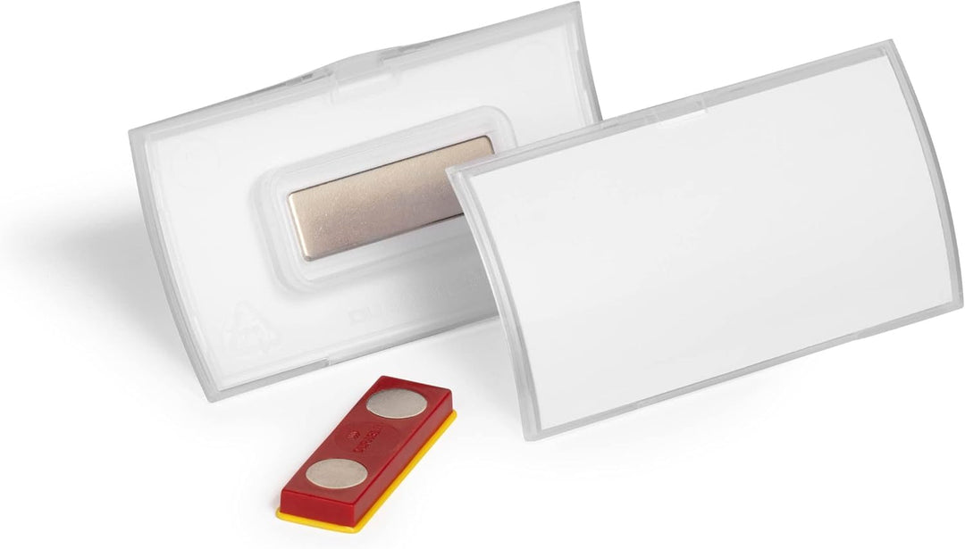 Durable Namensschild CLICK FOLD 40x75 mm mit Magnet verdrehsicher PP, Packung à 10 Stück, transparen