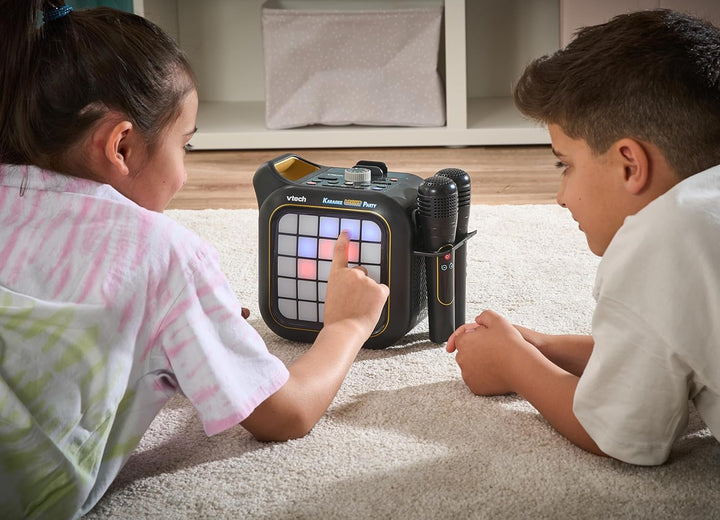 VTech Karaoke Light Party Duo Golden Edition, leistungsstarker Lautsprecher, Karaoke, tragbar, mit B