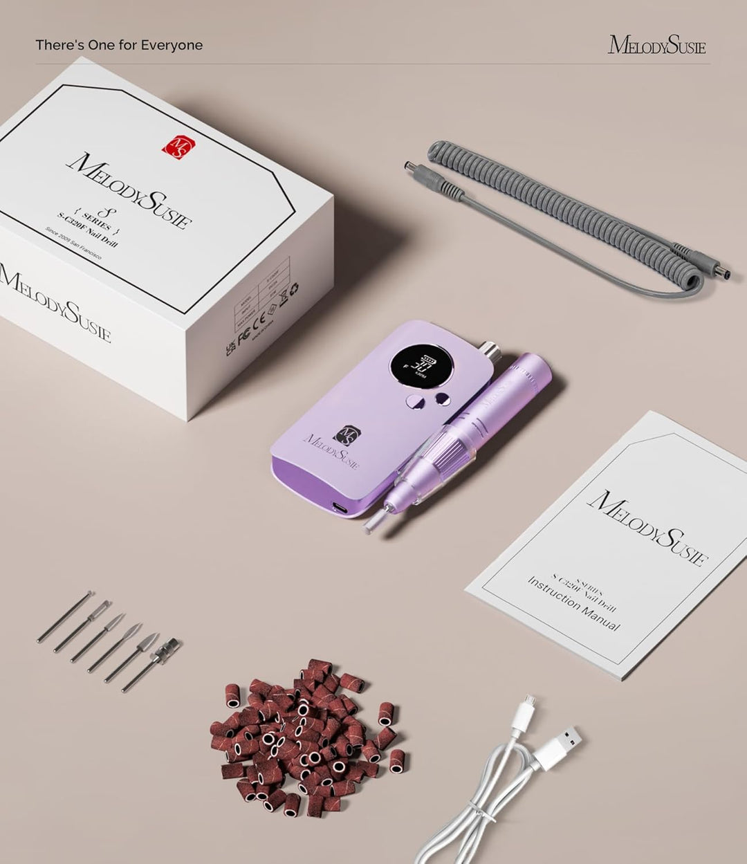 MelodySusie Tragbarer Nagelfräser 30000 RPM, SC320F Professionelle Kabellose Elektrische Nagelfeile