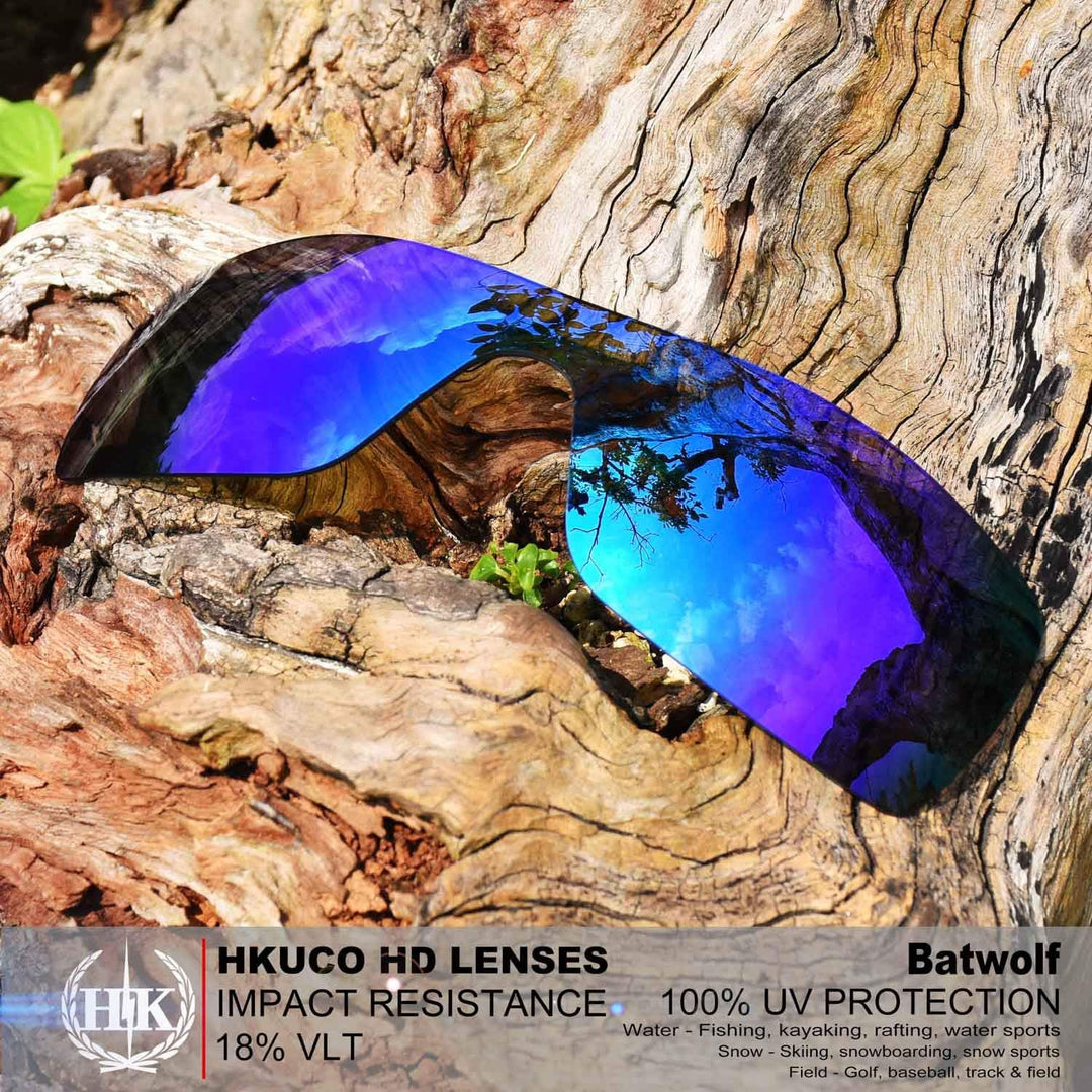 HKUCO Plus Mens Replacement Lenses For Oakley Batwolf Sunglasses Red/Blue Polarized
