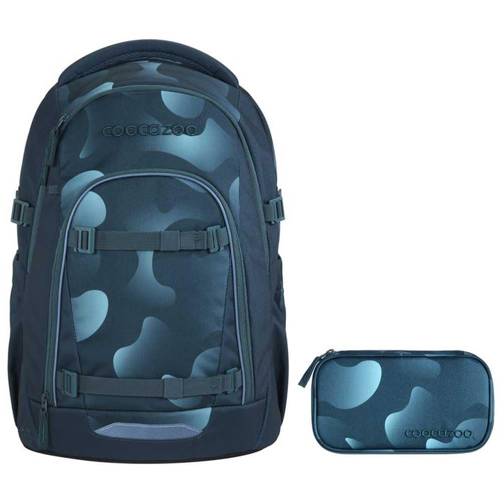 coocazoo MATE Schulrucksack-Set 2tlg inkl. Schlamperbox Aqua Flow, Aqua Flow