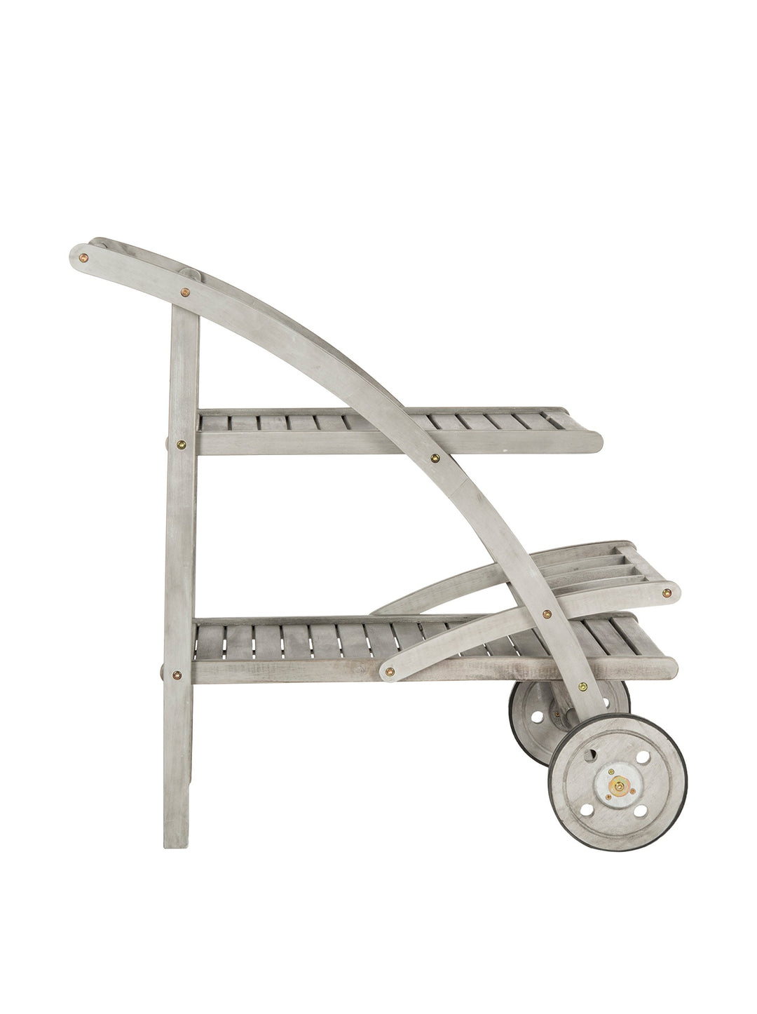 SAFAVIEH Outdoor Tea Trolley - 2 Tier, in Grey Wash and Beige Grau, Grau