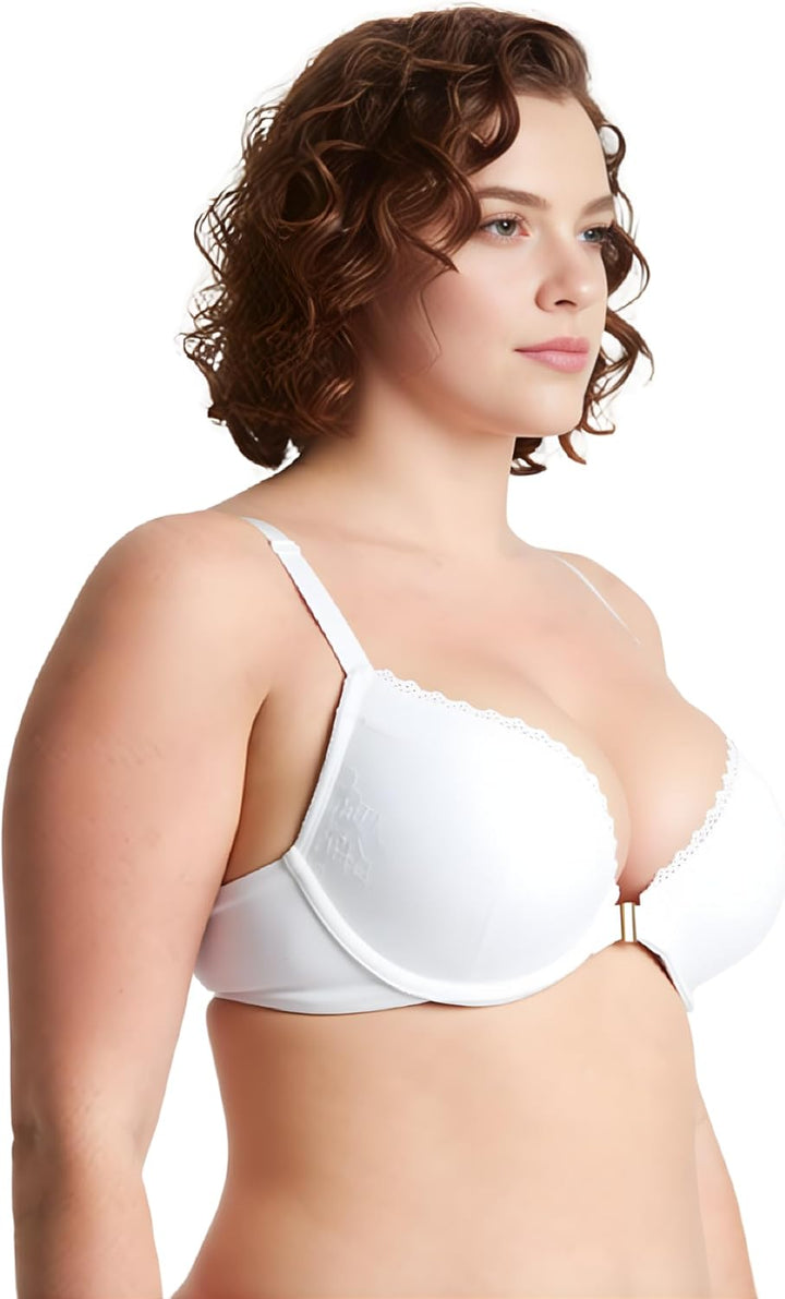 Curve Muse Damen Übergrösse Bügel Hochdrücken 1 Tasse hinzufügen Bügel Perfekte Form Spitzen-BHS 70B