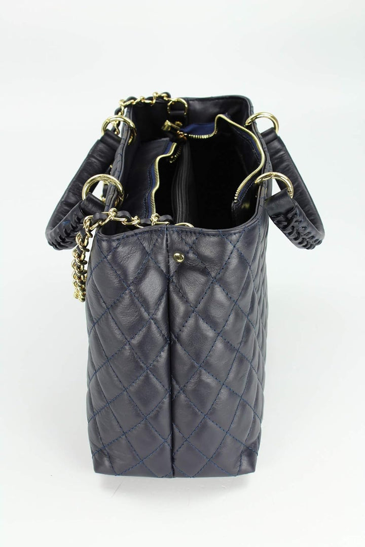 Belli edle italienische Echt Nappa Leder Damentasche Henkeltasche Umhängetasche gesteppt - 34x25x17