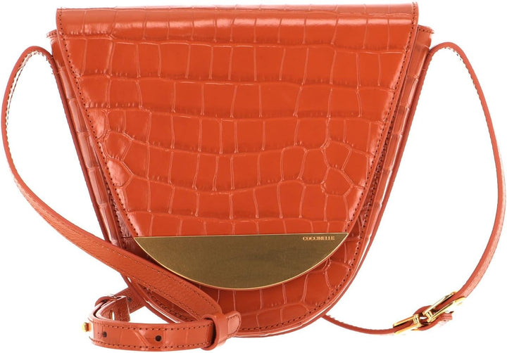 Coccinelle Josephine Croco Crossbody Chestnut