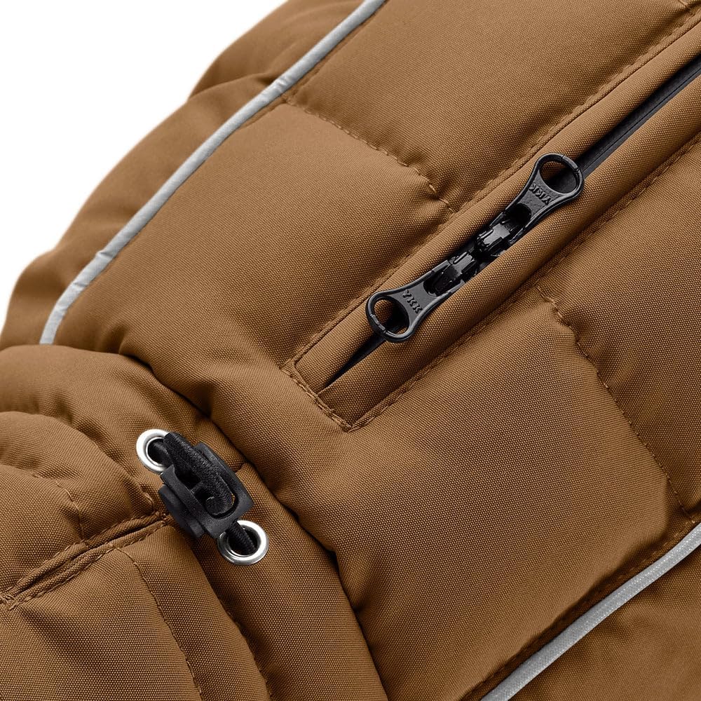 HUNTER Hundemantel Paxson, Farbe: karamell, stylischer Puffermantel, wasserabweisend, reflektierende