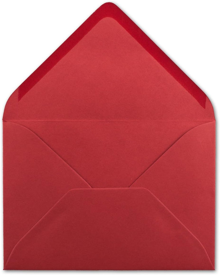 150x Briefumschläge B6-17,5 x 12,5 cm - Rosenrot - Nassklebung mit spitzer Klappe - 120 g/m² - Für H