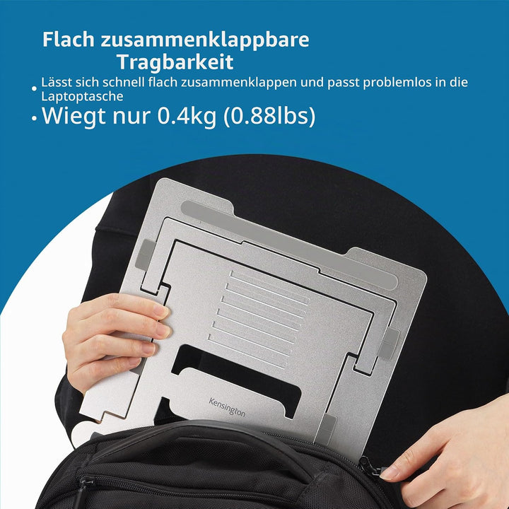 Kensington Easy Riser Laptopständer, höhenverstellbar und faltbarer Notebookständer aus Aluminium, f