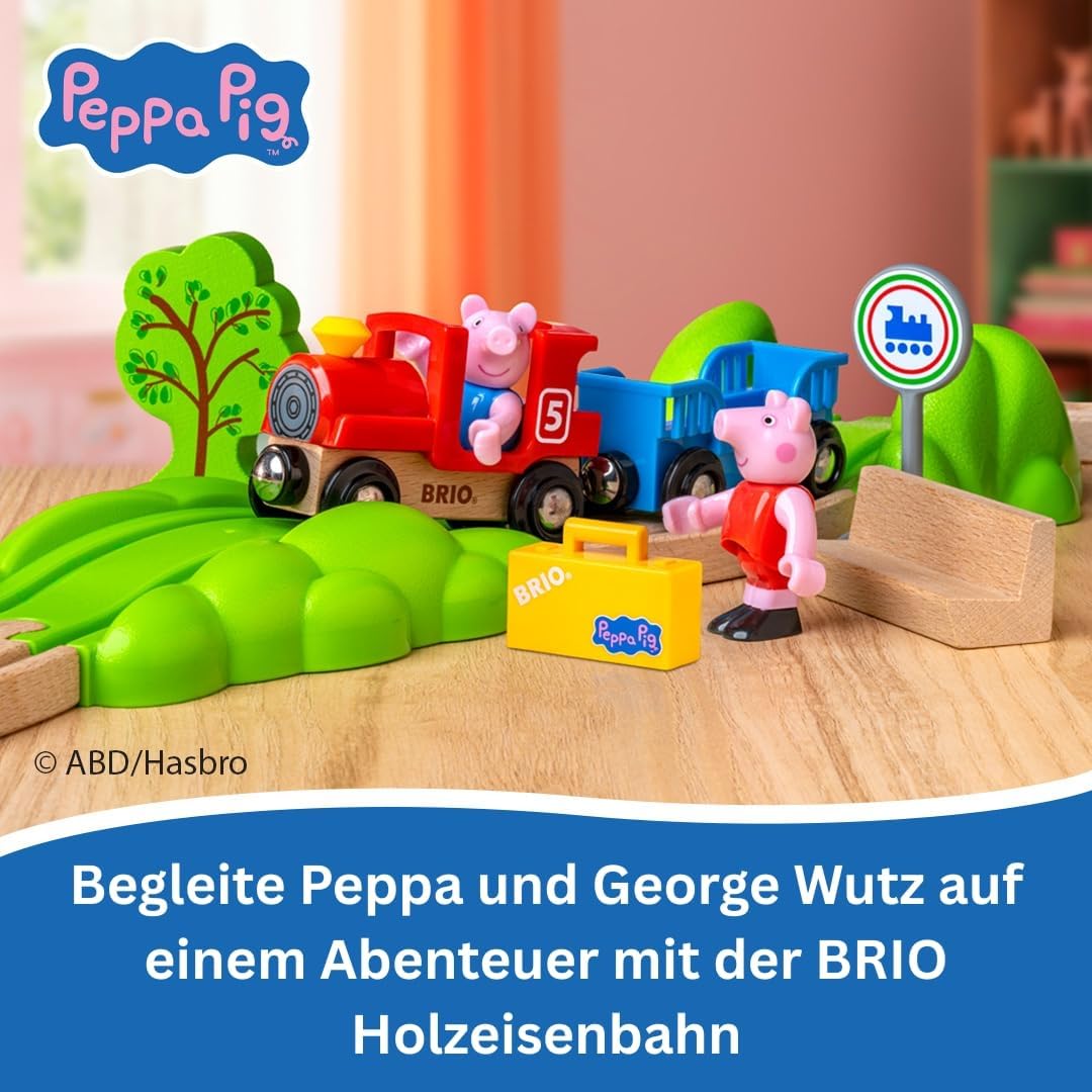 BRIO - Peppa Wutz Eisenbahn-Set - Spielzeug Eisenbahn für Kinder mit Spielfiguren und weiterem Zubeh