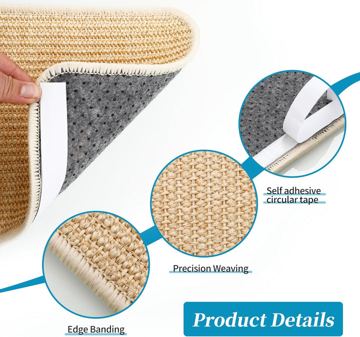 3 Stück Kratzmatte Katze Set,Robust und langlebig,Kratzbretter Katze Sisal,50x25cm,Katzen Kratzbrett
