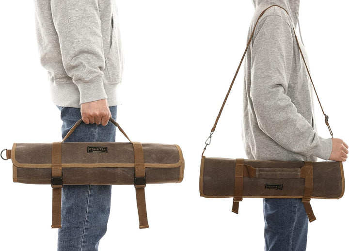 Denifiter Professionelle Kochmessertasche mit schnittfestem Material, strapazierfähigem 16oz gewachs