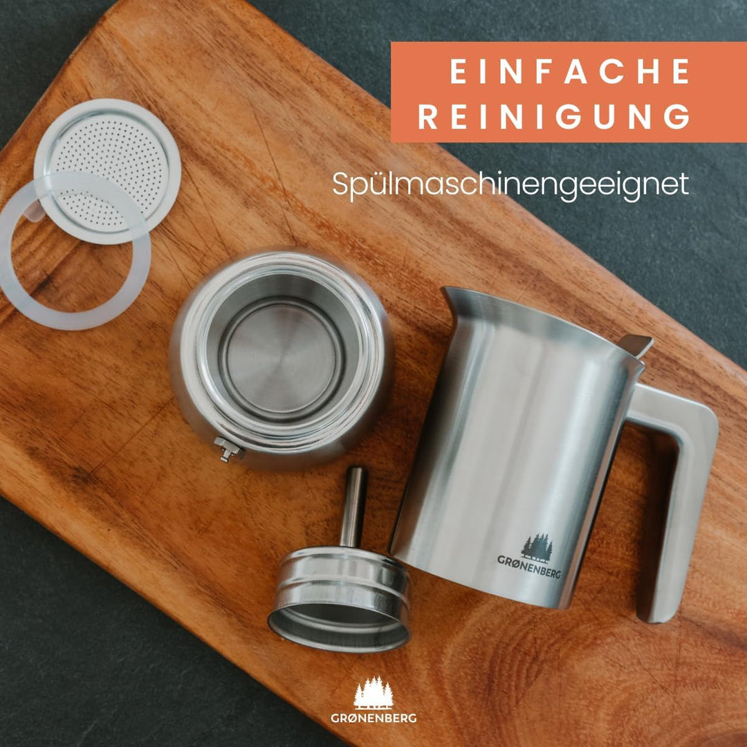 Groenenberg Espressokocher Induktion geeignet | Edelstahl | 4-6 Tassen Espressokanne | 200-300 ml Mo