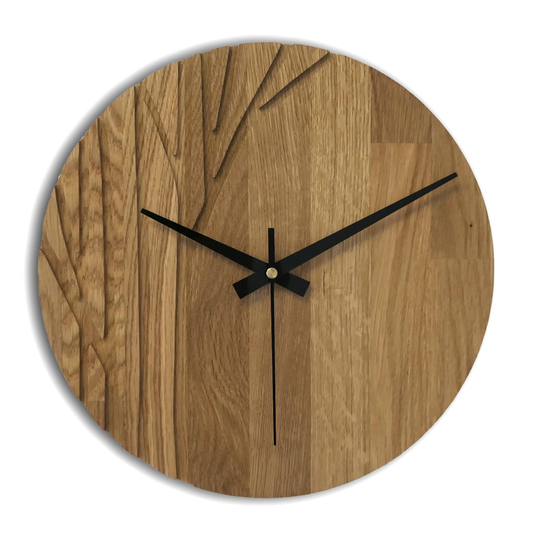 SENTOP Wanduhr aus Holz, Wanduhr aus Eiche, Moderne Wanduhr, Heimdekoration, Wanduhr aus echtem Eich