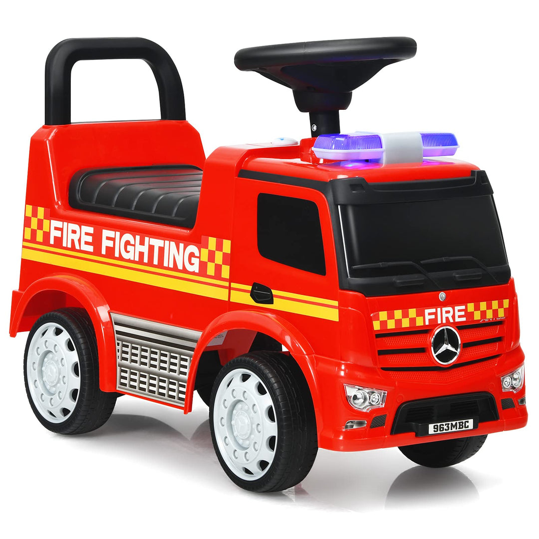 GOPLUS Rutschauto mit Kofferraum unter Sitzfläche, Rutscher Kinderfahrzeug mit Scheinwerfer&Hupe&Mus